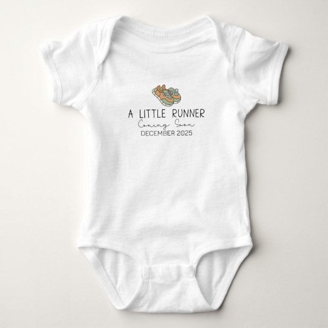 Joggen Vater Kleiner Läufer kommt bald raus Baby Strampler (Vorderseite)