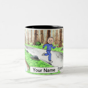 Jogger - Männlicher Cartoon von PrintedPerfection. Zweifarbige Tasse