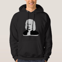 Johann Sebastian Bach abstrakt in Schwarz und weiß Hoodie
