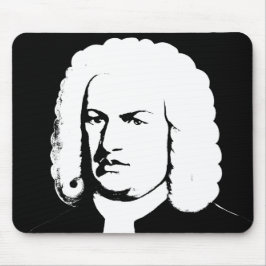 Johann Sebastian Bach abstrakt in Schwarz und weiß Mousepad