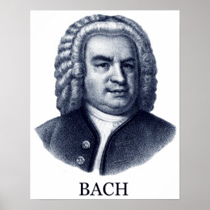 Johann Sebastian Bach, blau Poster