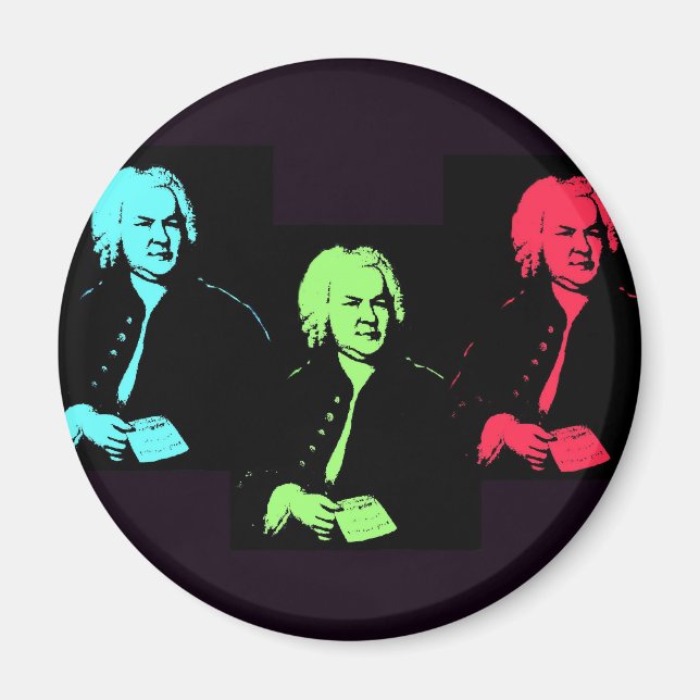 Johann Sebastian Bach Collage Magnet (Vorne)