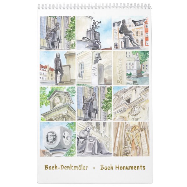 Johann Sebastian Bach Denkmäler, Wasserfarben Kalender (Titelbild)
