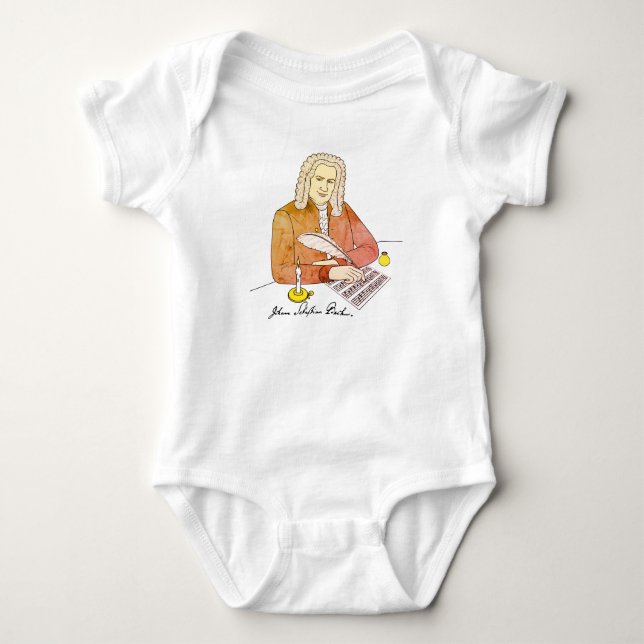 Johann Sebastian Bach gezeichnet Baby Strampler (Vorderseite)