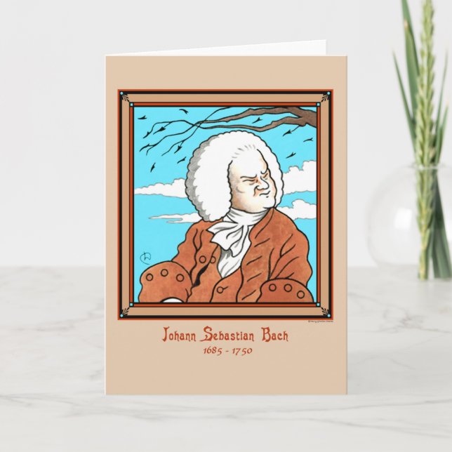 "Johann Sebastian Bach" Gruß-Karte Karte (Vorderseite)