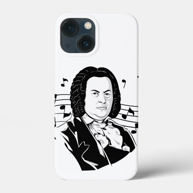 Johann Sebastian Bach Portrait and Bust with Notes Case-Mate iPhone Hülle (Rückseite)
