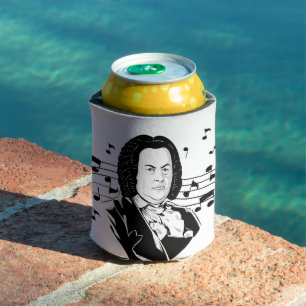 Johann Sebastian Bach Portrait and Bust with Notes Dosenkühler