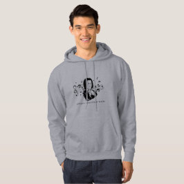 Johann Sebastian Bach Portrait and Bust with Notes Hoodie