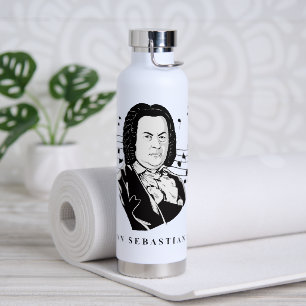 Johann Sebastian Bach Portrait / Büste mit Anmerku Trinkflasche