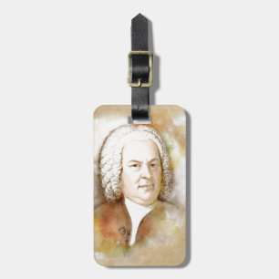 Johann Sebastian Bach Portrait in beige Gepäckanhänger