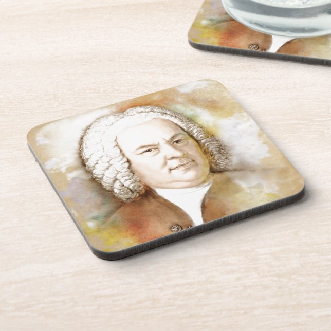 Johann Sebastian Bach Portrait in Beige Untersetzer (Linke Seite)