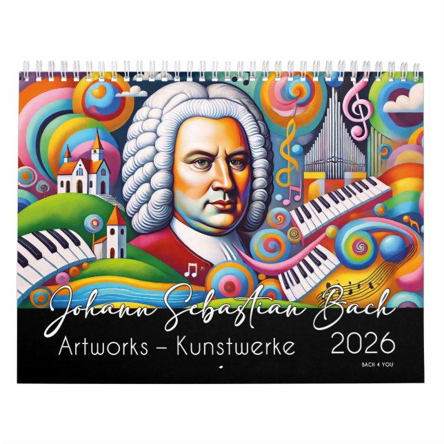 Johann Sebastian Bach Portraits: Artworks 2026 Kalender (Titelbild)