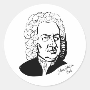 Johann Sebastian Bach Runder Aufkleber