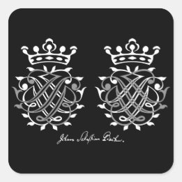 Johann Sebastian Bach Siegel Quadratischer Aufkleber