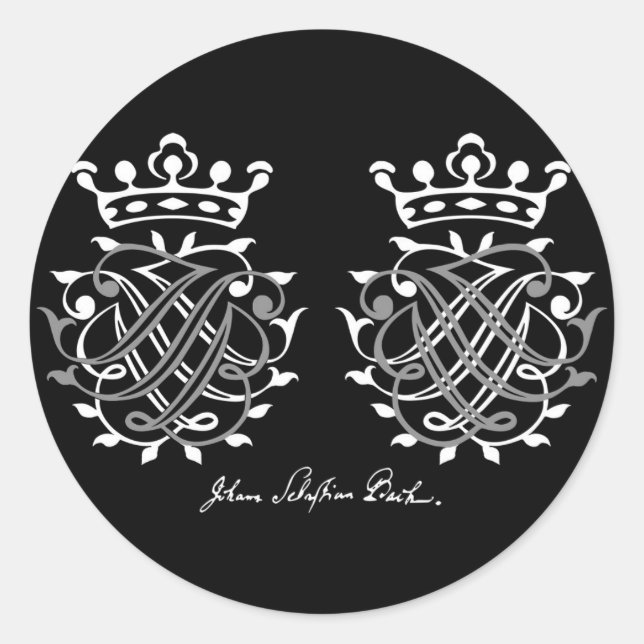 Johann Sebastian Bach Siegel Runder Aufkleber (Vorderseite)