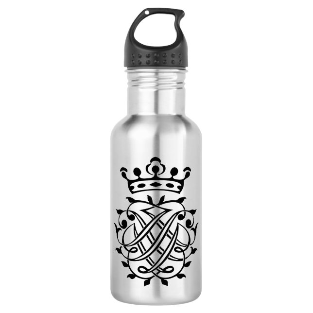 Johann Sebastian Bach Siegel Wappen Monogram Insig Edelstahlflasche (Vorderseite)