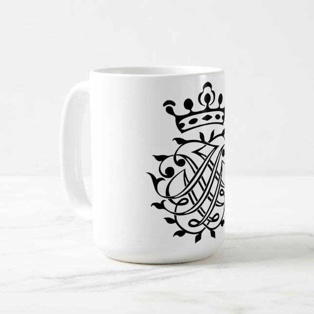 Johann Sebastian Bach Siegel Wappen Monogram Insig Kaffeetasse (Vorderseite Links)