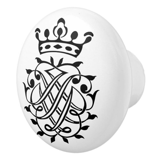 Johann Sebastian Bach Siegel Wappen Monogram Insig Keramikknauf (Rechts)