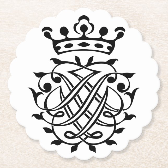 Johann Sebastian Bach Siegel Wappen Monogram Insig Untersetzer (Vorderseite)