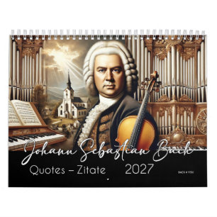 Johann Sebastian Bach Zitate und Porträts Kalender