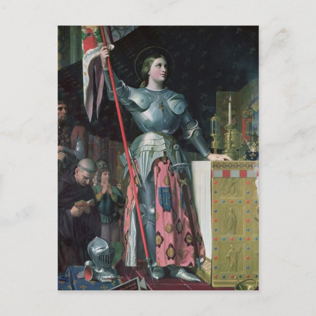 Johanna von Arc bei der Krönung von König Charles Postkarte (Vorderseite)