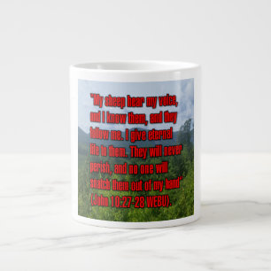 Johannes 10:27-28 WEBU Mug Jumbo-Tasse