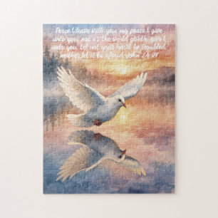 Johannes 14:27 Christliche weiße Taube Puzzle