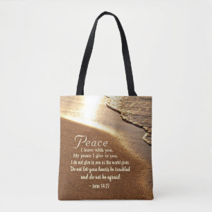 Johannes 14:27 Jesus Worte: "Friede, den ich mit d Tasche