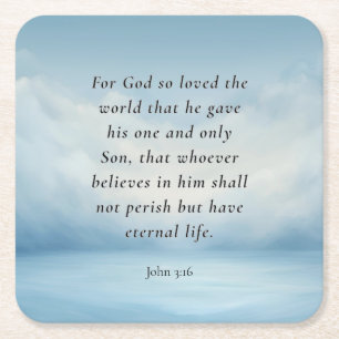 Johannes 3:16 Bibelvers Bild Rechteckiger Pappuntersetzer