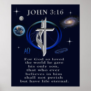 Johannes 3:16 Christ  Poster