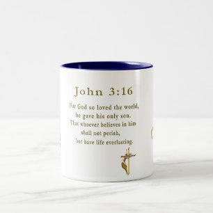 Johannes 3:16 christliche Geschenke Zweifarbige Tasse
