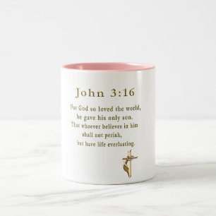 Johannes 3,16 christliche Geschenke Zweifarbige Tasse