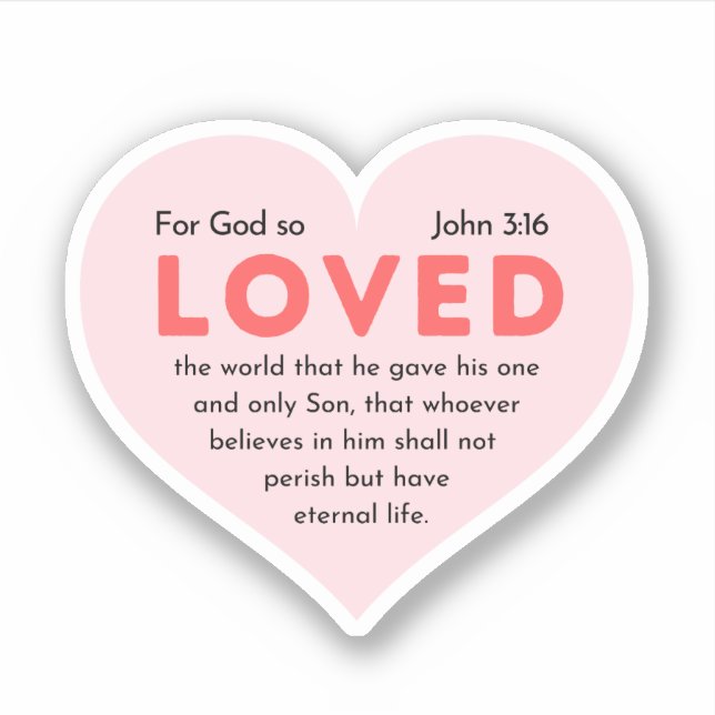 Johannes 3:16 Denn so liebte Gott die Welt Aufkleber (Vorderseite)