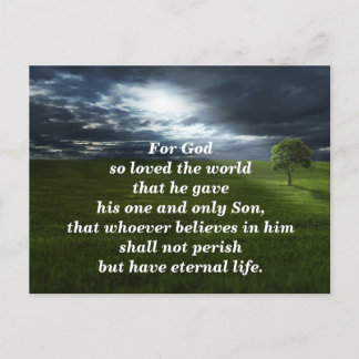 Johannes 3:16 Denn so liebte Gott; Weg zum ewigen Postkarte