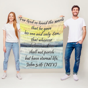 Johannes 3:16 fleecedecke