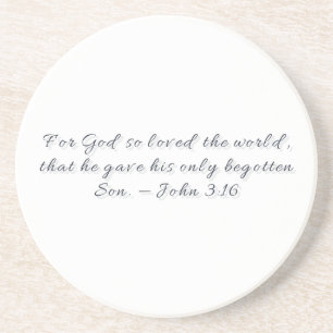 Johannes 3:16, Geschenk-Sandstein-Getränkeunterset Getränkeuntersetzer