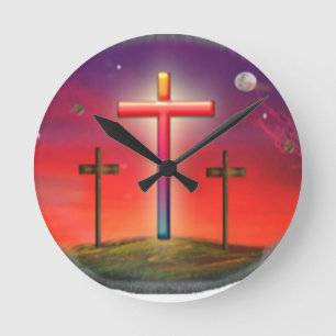 Johannes 3:16 Jesus  dir Runde Wanduhr