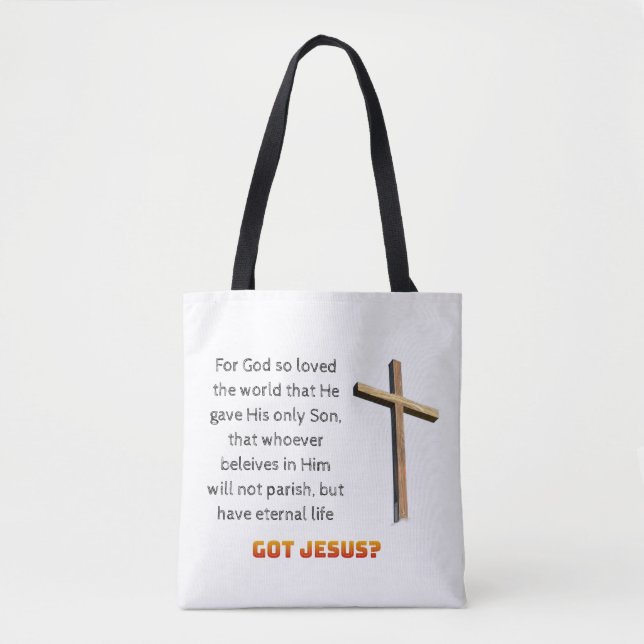 Johannes 3:16 Kreuz Tasche (Vorderseite)