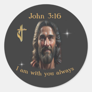 Johannes 3:16 runder aufkleber