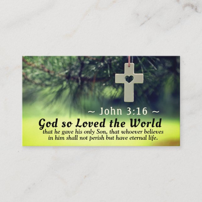 Johannes 3:16 So liebte Gott die Welt, die er sein Visitenkarte (Vorderseite)