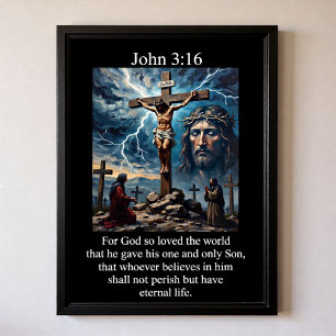 Johannes 3:16 Sturm Blitz Trauernde Frauen Poster