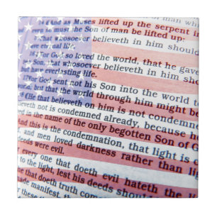 Johannes 3:16 und amerikanische Flagge Kachel