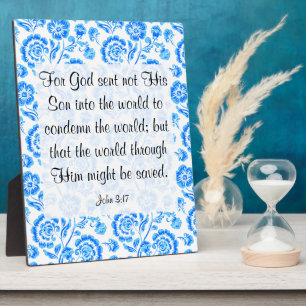 Johannes 3:17 Tafel Fotoplatte
