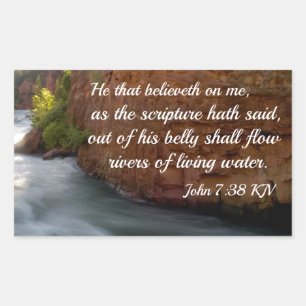 Johannes 7:38 Wer an mich glaubt Rechteckiger Aufkleber