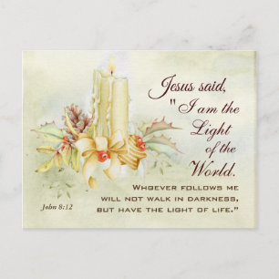 Johannes 8:12 Jesus sagte: Ich bin das Licht der W Postkarte