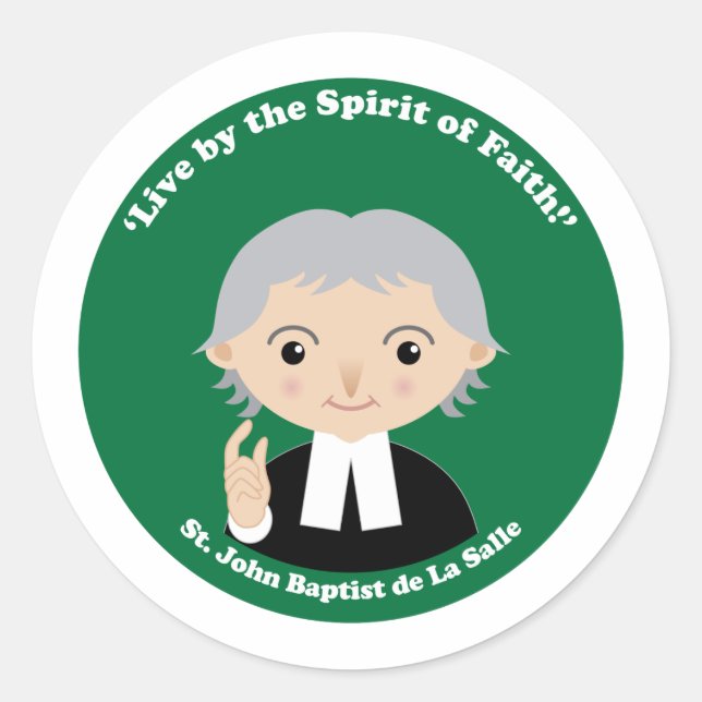 Johannes-Baptistde La Salle Runder Aufkleber (Vorderseite)