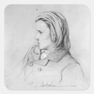 Johannes Brahms alterte zwanzig, 1853 Quadratischer Aufkleber