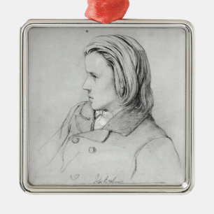 Johannes Brahms alterte zwanzig, 1853 Silbernes Ornament