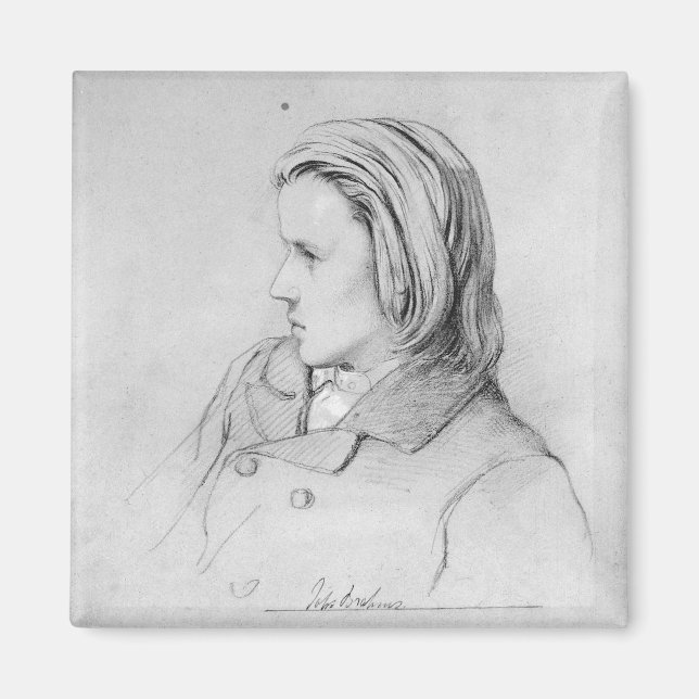 Johannes Brahms im Alter von zwanzig Jahren 1853 Magnet (Vorne)