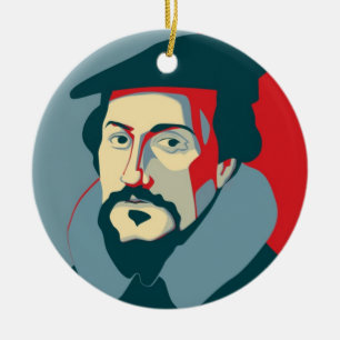Johannes Calvin Verzierung Keramik Ornament